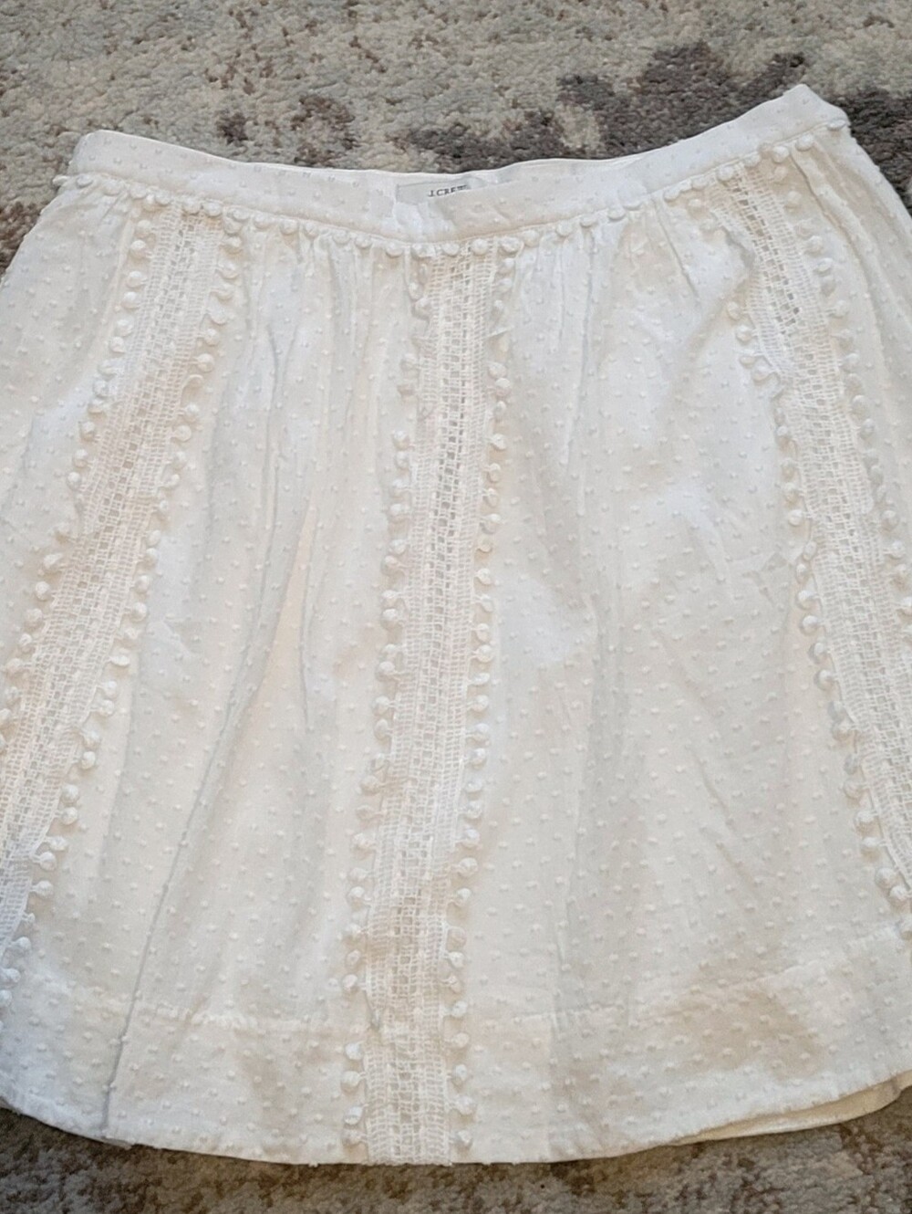 J.Crew White Swiss Dot Lace Mini Skirt Size 4 | Cottagecore Preppy